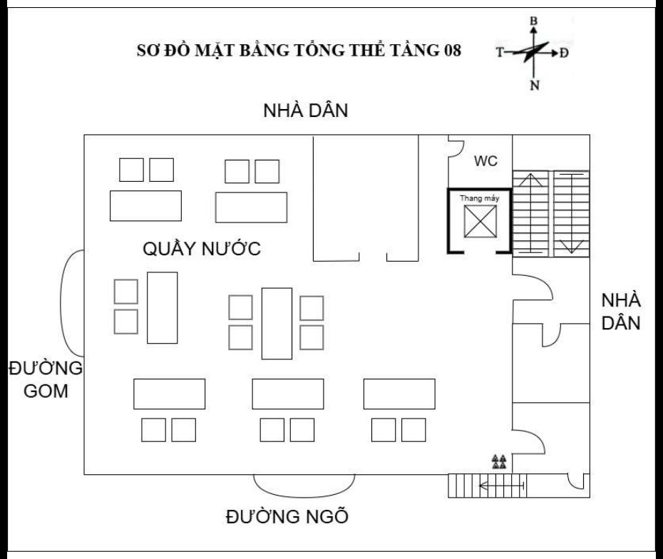 Sơ đồ tầng 8 khách sạn cầu Nhật Tân